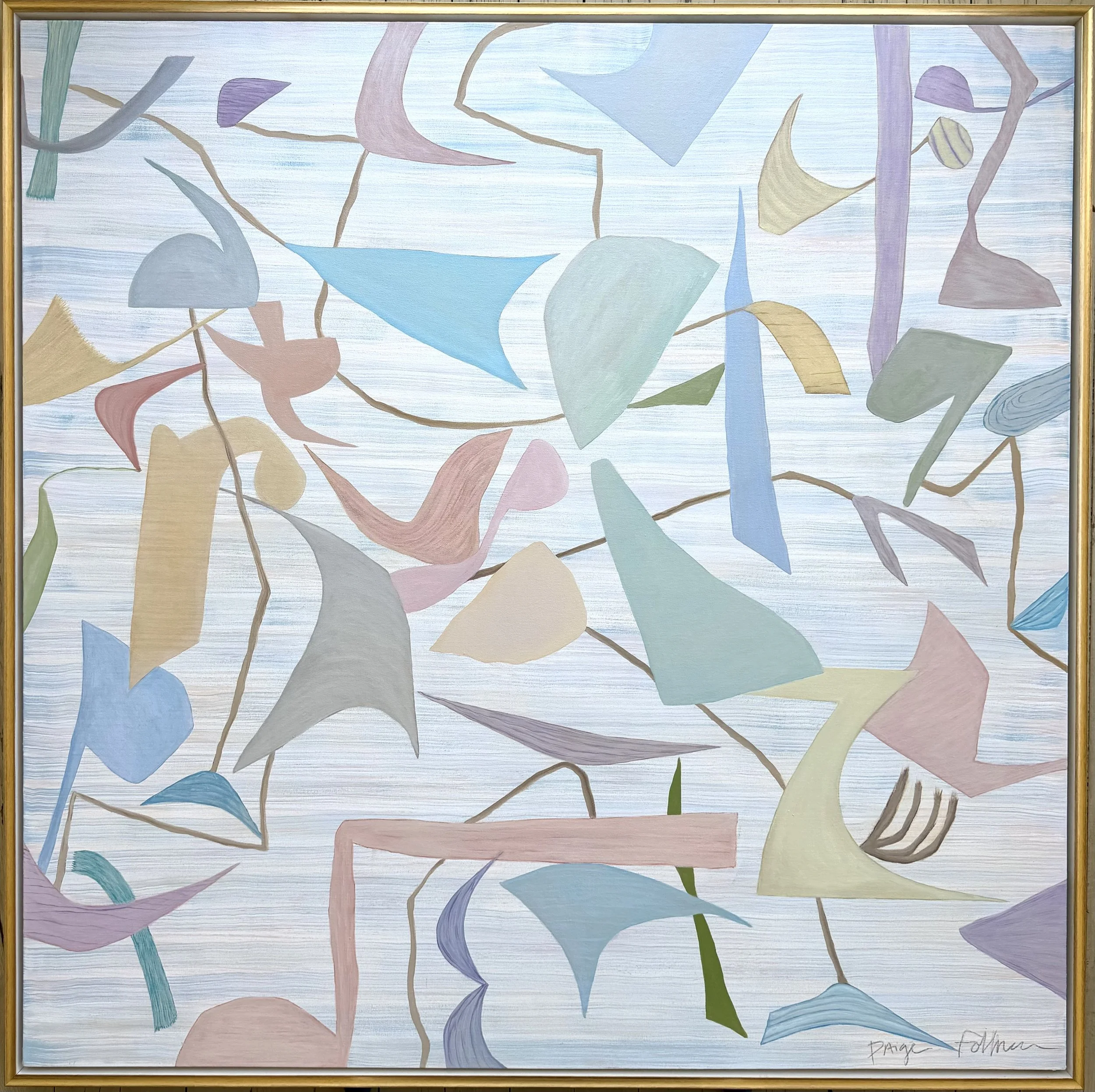"Shape Shift 4", 50 x 50 inches framed, oil on canvas, 2026. Coming soon to Anne Neilson Fine Art. 