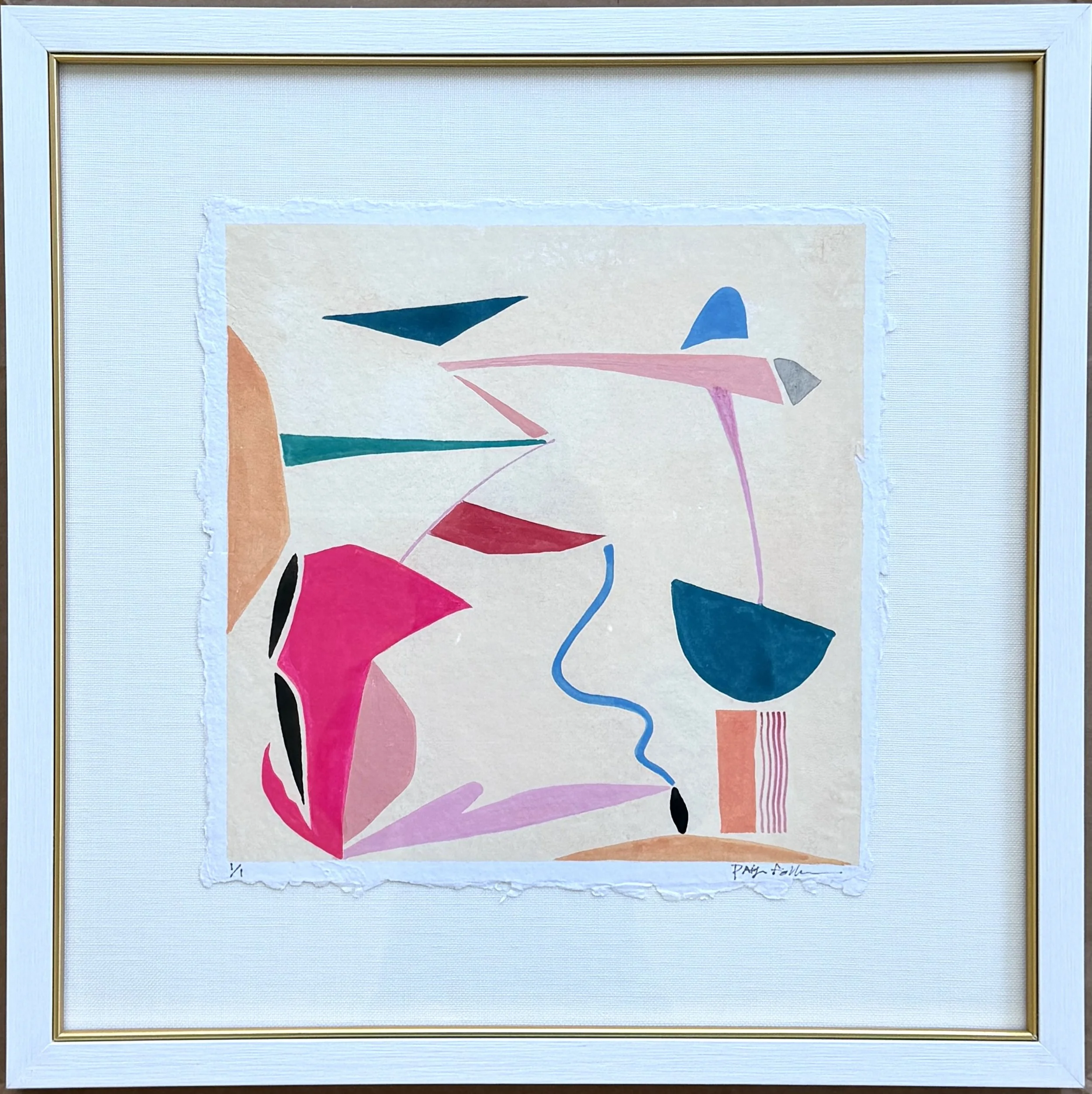 "Rosette 4 ", 20 x 20 inches framed, mixed media on handmade paper, coming soon to Anne Neilson Fine Art.