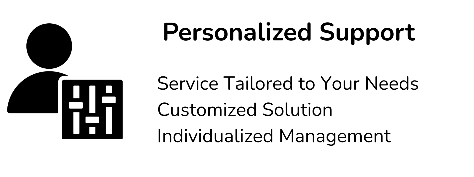 Person icon with a support block showing personalized help for online tax filing Canada.