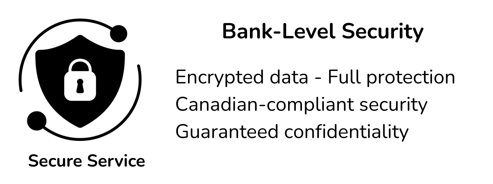 Shield icon showing bank level security for protected online tax filing Canada.