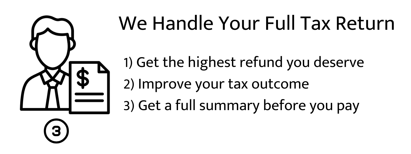 Tax expert icon showing full return handled for online tax filing Canada.
