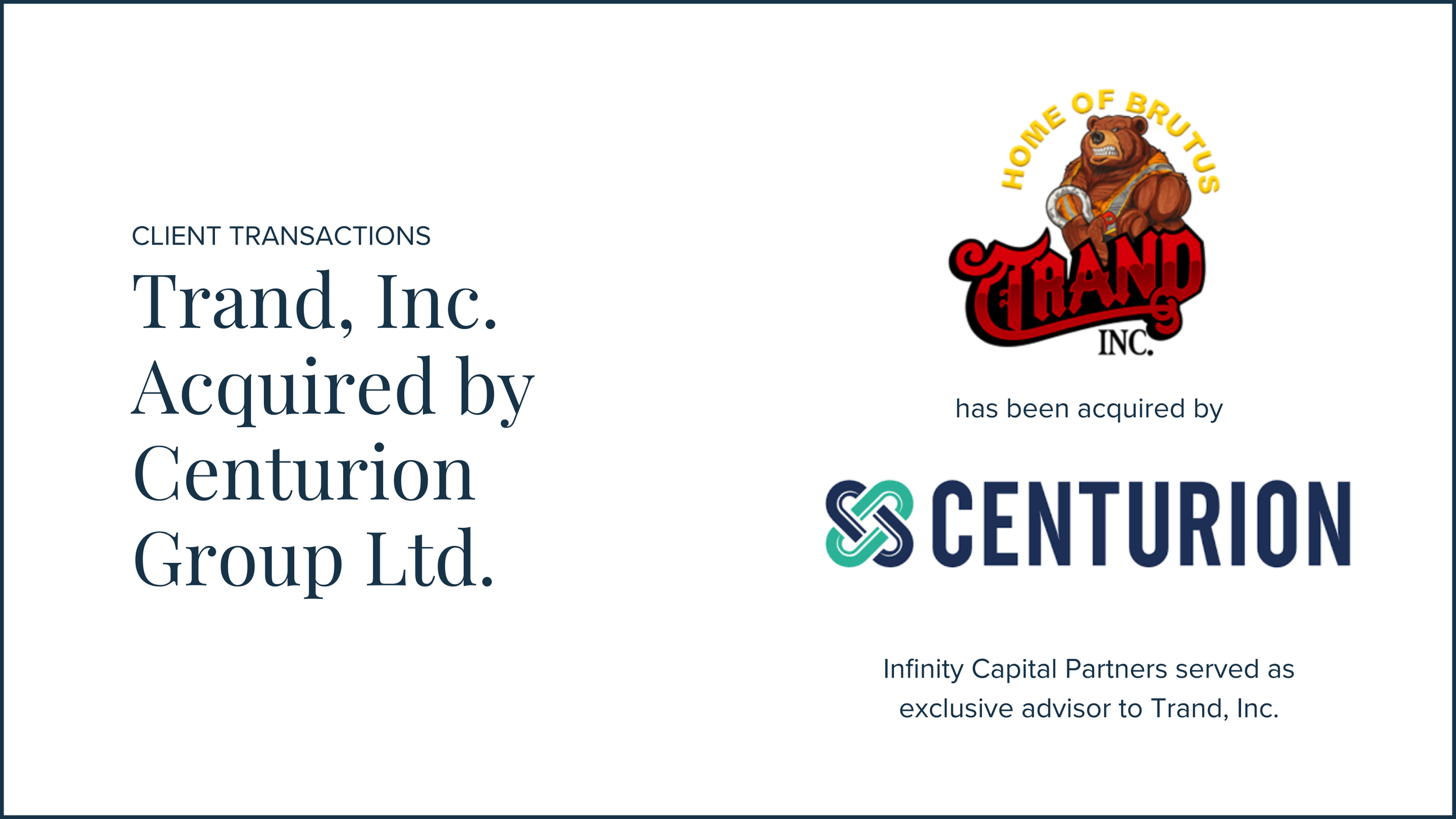 Trand Inc. Acquired by Centurion Group