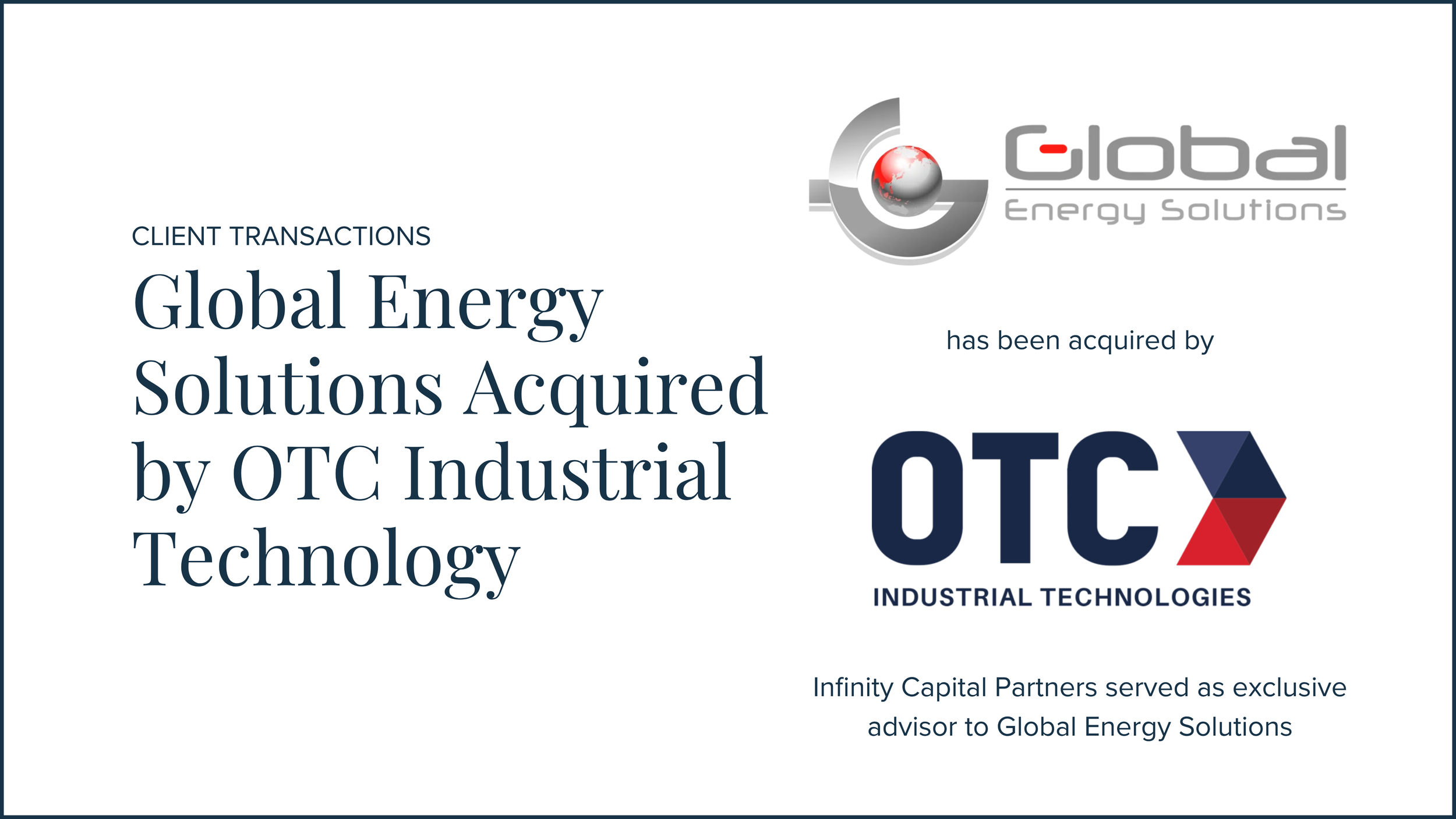 Global Energy Solutions Acquired by OTC Industrial Technology