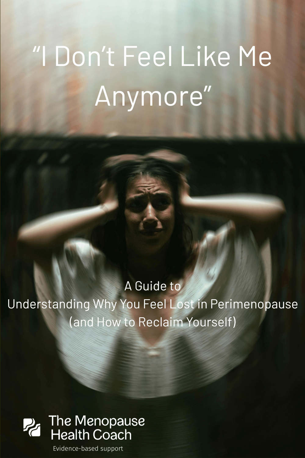 a woman suffering anxiety with her hands on each side of her head