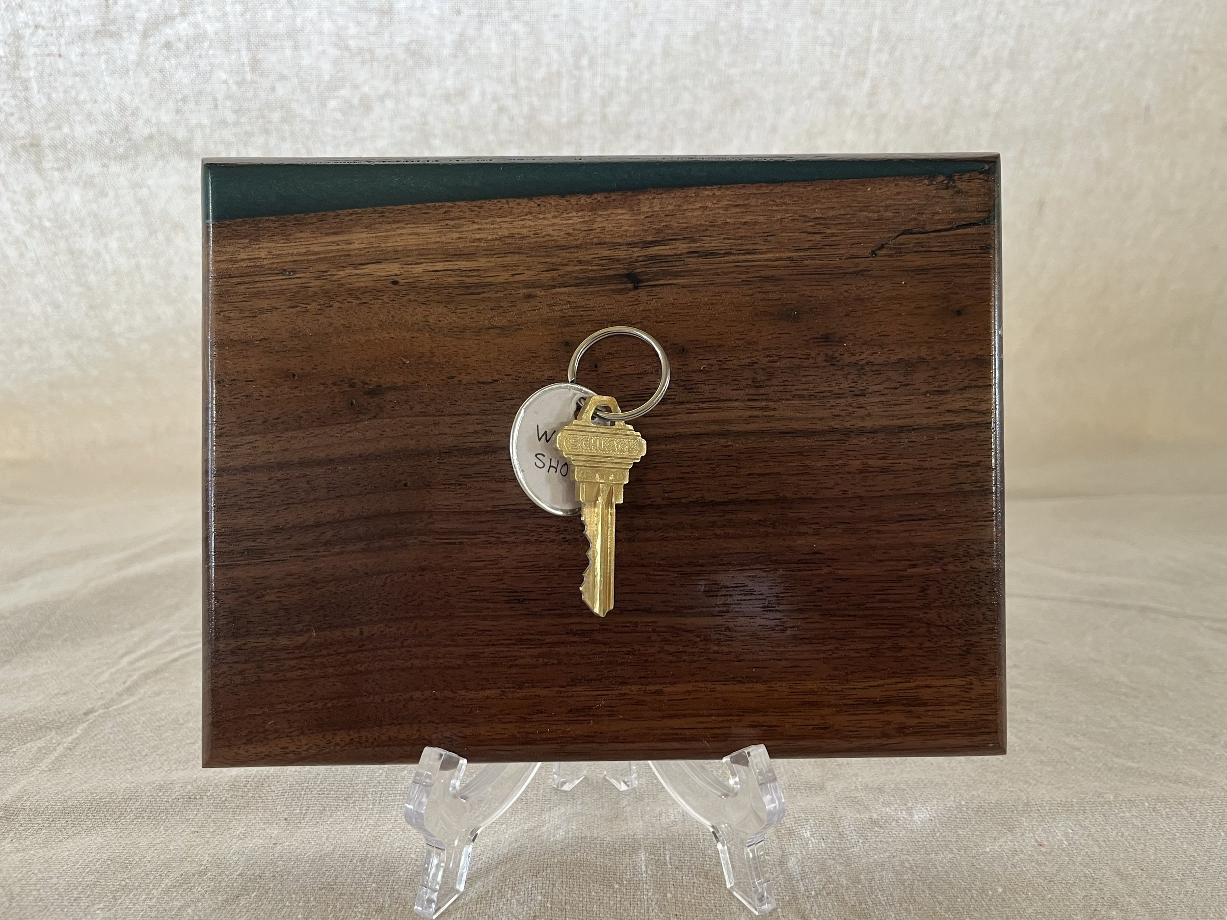 Walnut magnetic key rack