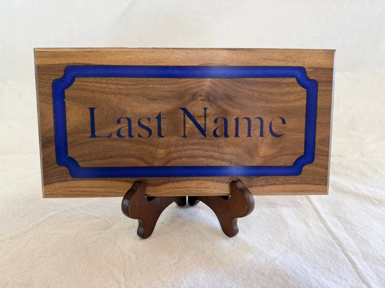 Walnut name plaque
