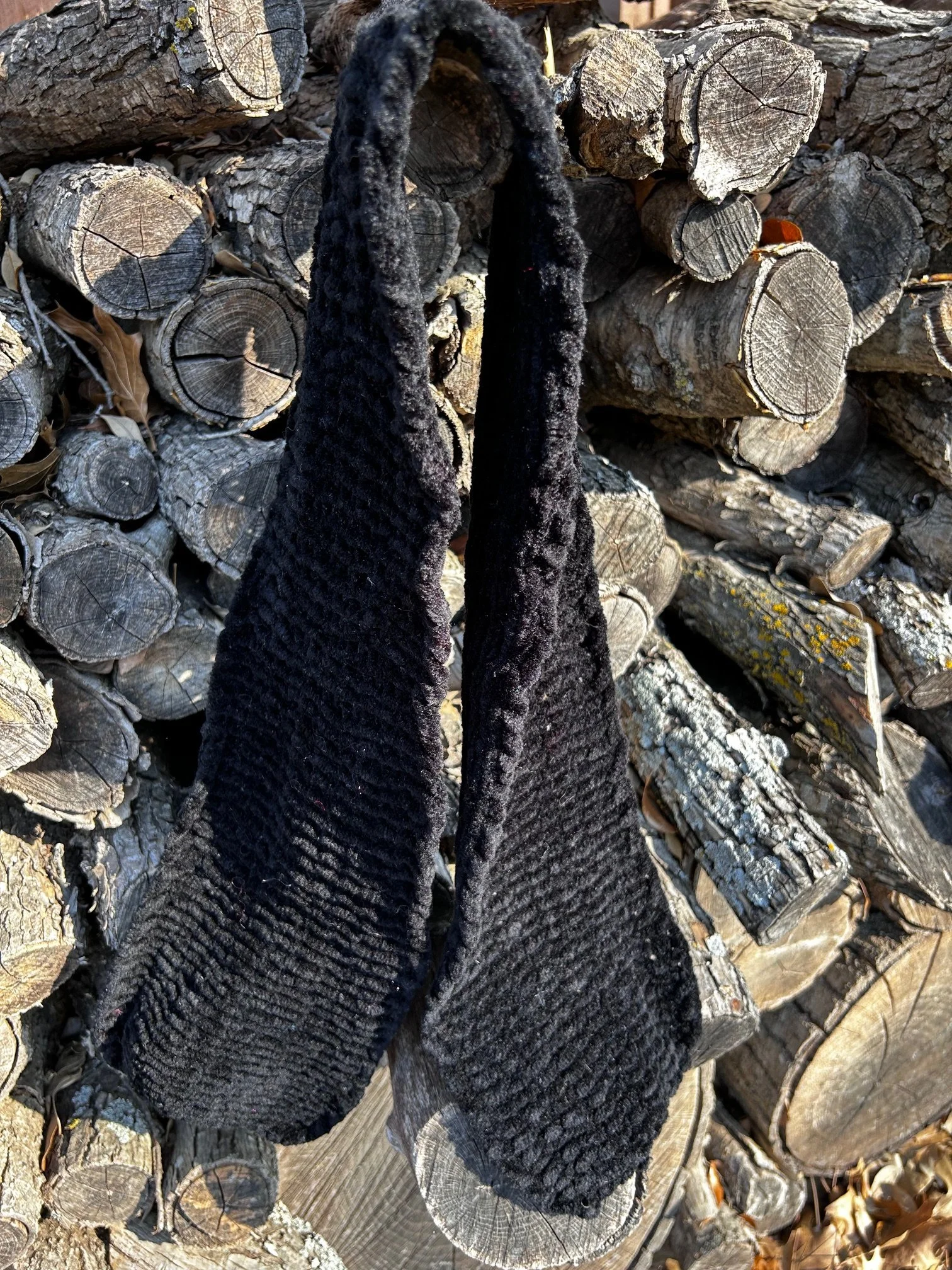 Knancy's Knitting women's black scarf