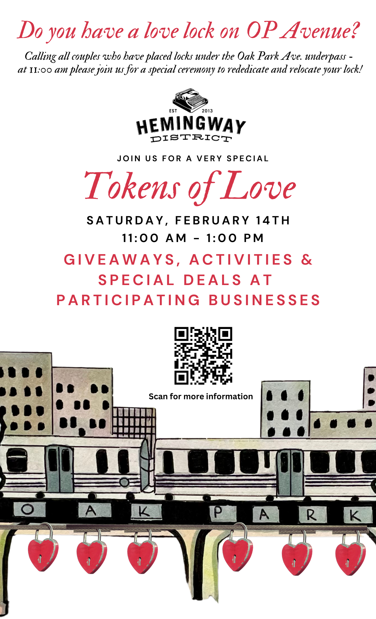 Tokens of Love Event - Oak Park Feb 14 11-1pm
