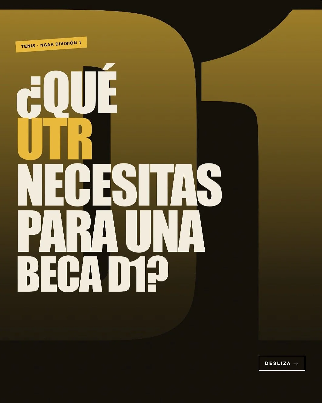 &iquest;Sabes qu&eacute; UTR necesitas para jugar tenis universitario en Estados Unidos? 🎾 

No es el mismo para todos. Depende del nivel del programa, si eres hombre o  mujer, y qu&eacute; tipo de beca buscas. 

En este carrusel te explicamos los r