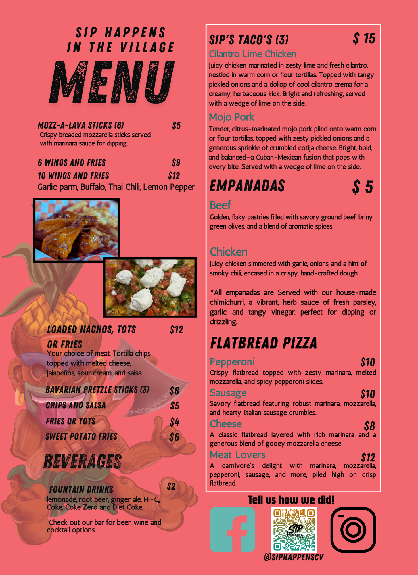 Menu sample — Sip Happens