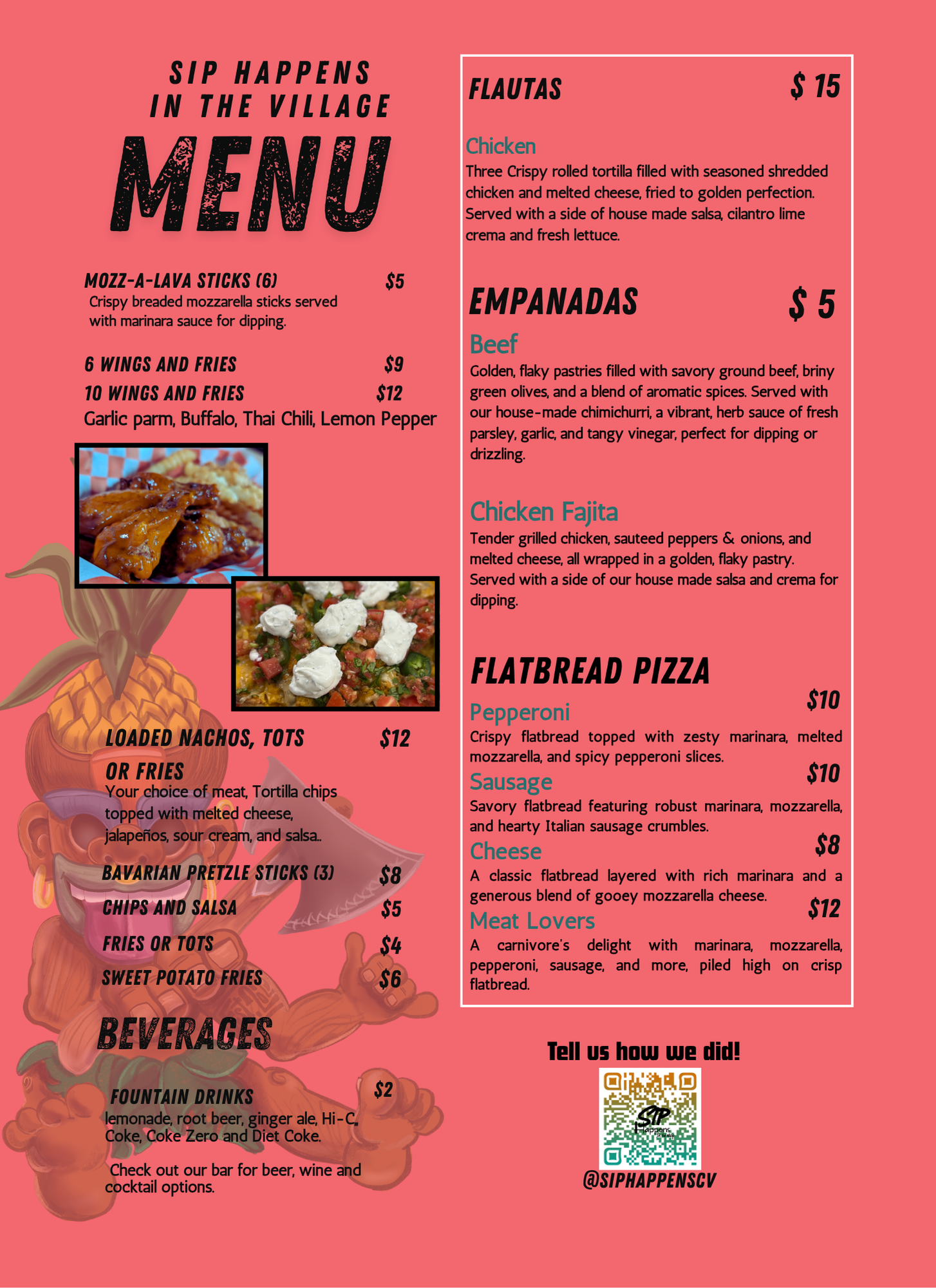 Menu sample — Sip Happens