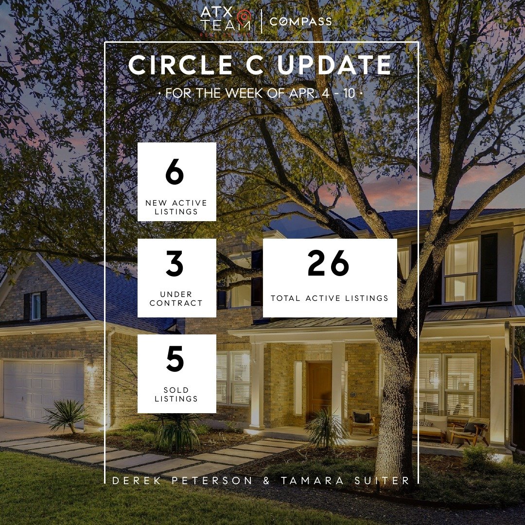 We're expanding! 🎉 Introducing our NEW weekly market update for Circle C! 🏡

This makes THREE neighborhoods we're covering every week in SW Austin, and we couldn't be more excited to keep you in the loop on what's happening right where you live.

W