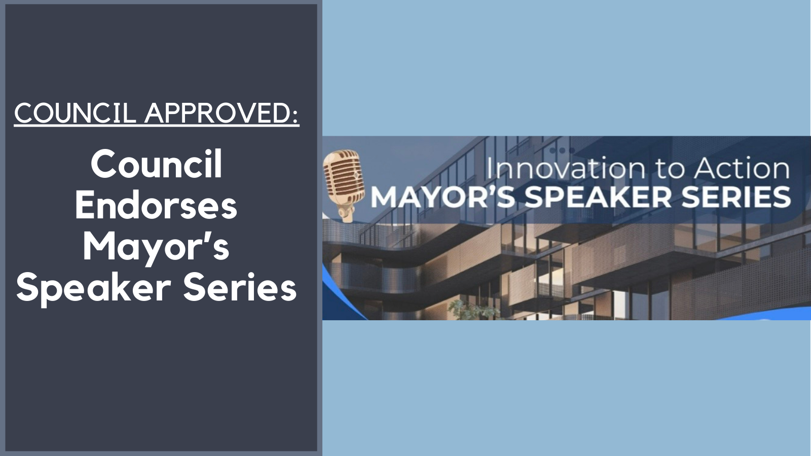 Burlington Council Endorses Mayor's New Speaker Series