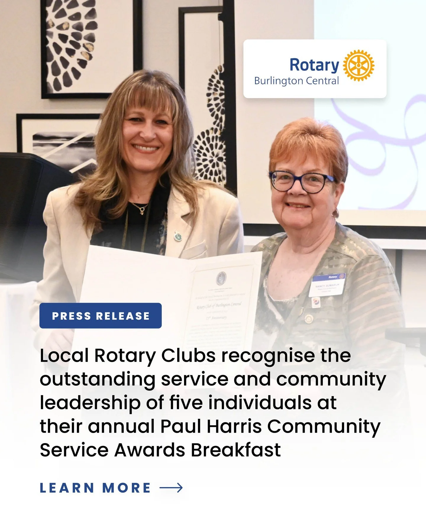It was an honour to join Burlington&rsquo;s Rotary Clubs at the Paul Harris Community Service Awards Breakfast to celebrate five extraordinary individuals whose compassion and dedication are making a lasting difference in our community.

Congratulati