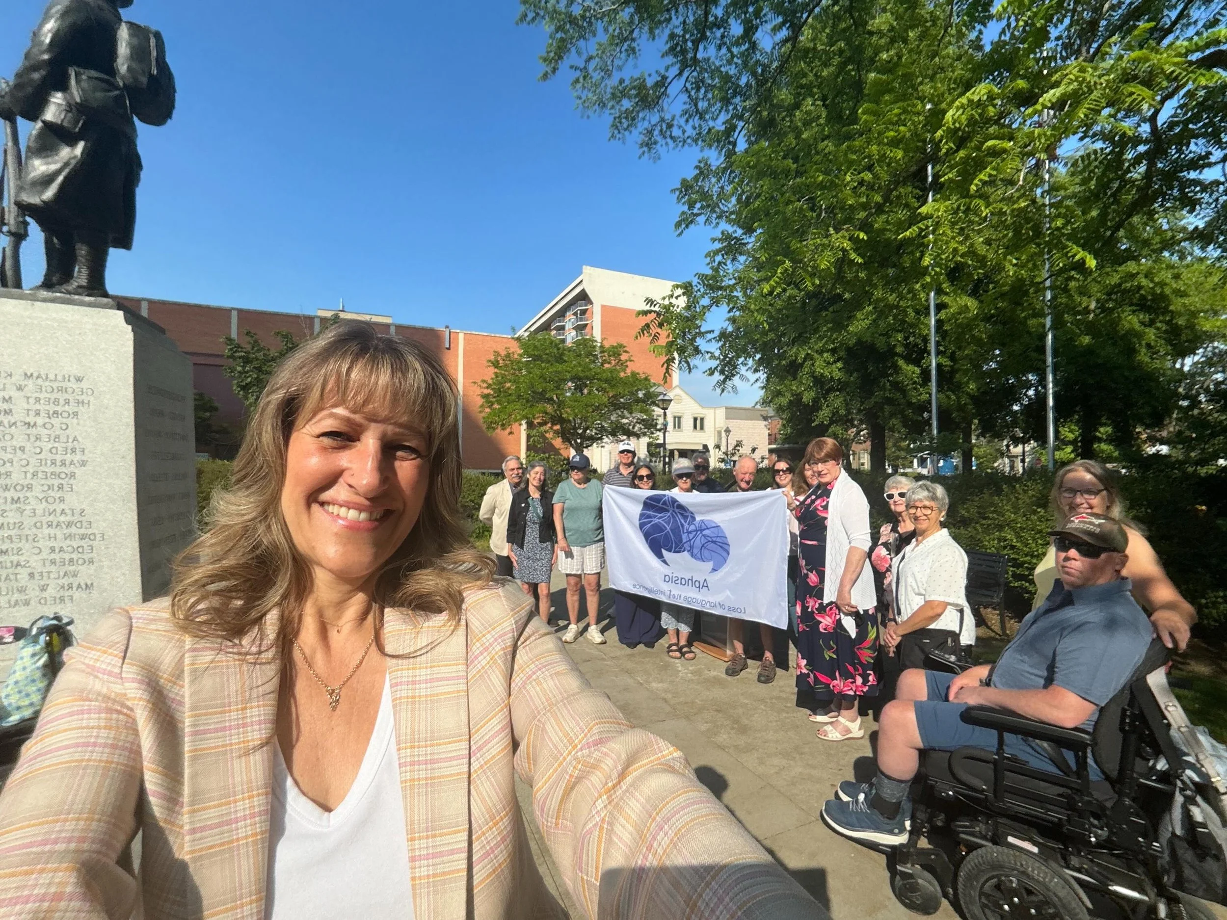 Today we raised the flag and proclaimed June 2026 as Aphasia Awareness Month in Burlington. Approximately one in three individuals who have a stroke develop aphasia, which is a loss of language. It often requires months of speech therapy to recover w