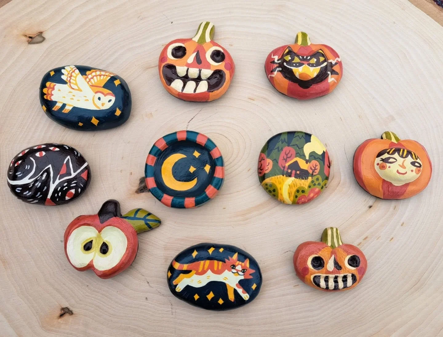 Snail shells October updates!!: I am opening my online store very very soon!! (maybe as soon as tomorrow ππ) so please be on the lookout for a more official post from me about that!!! I will be selling these hand painted clay magnets on there, alon