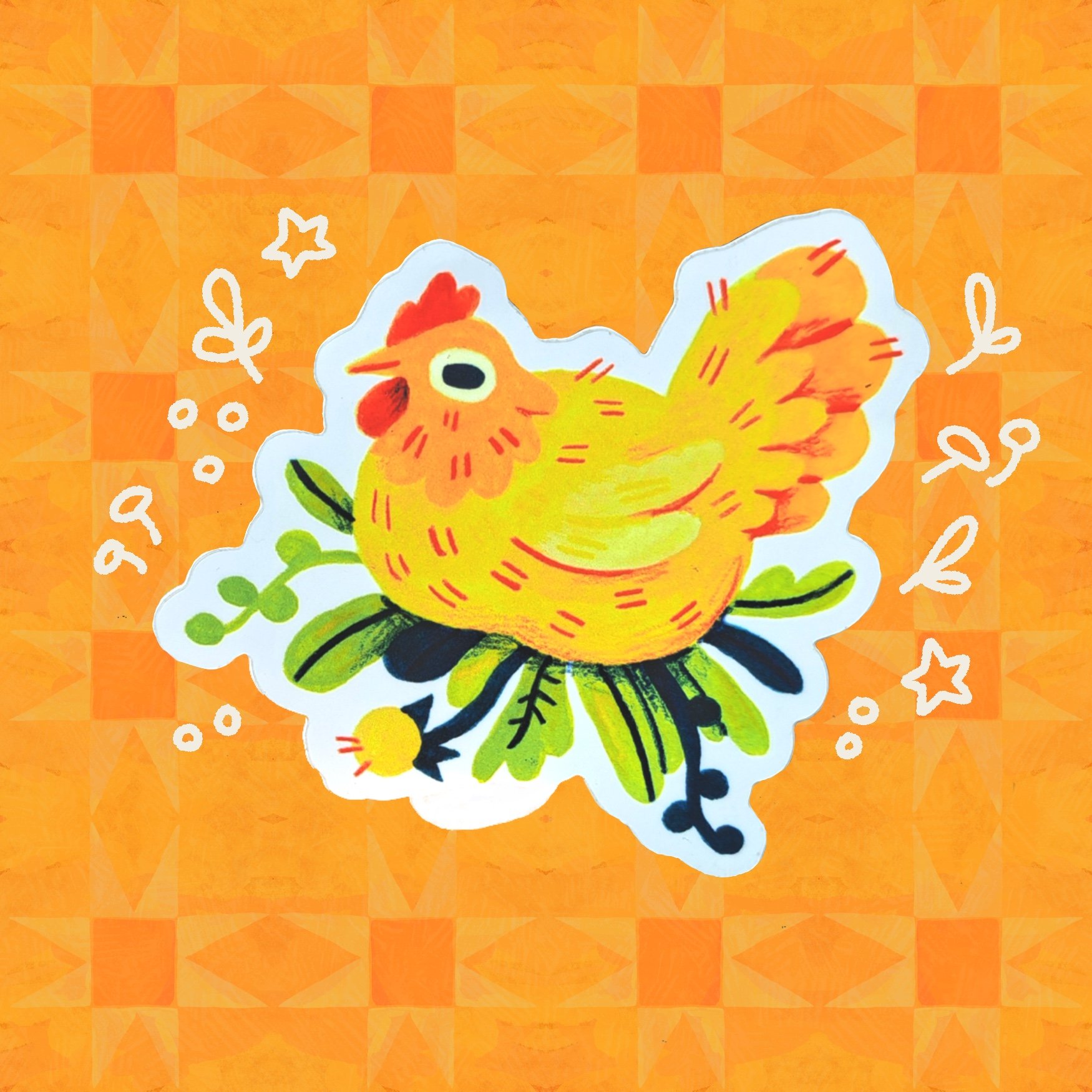 Yellow Chicken vinyl Sticker