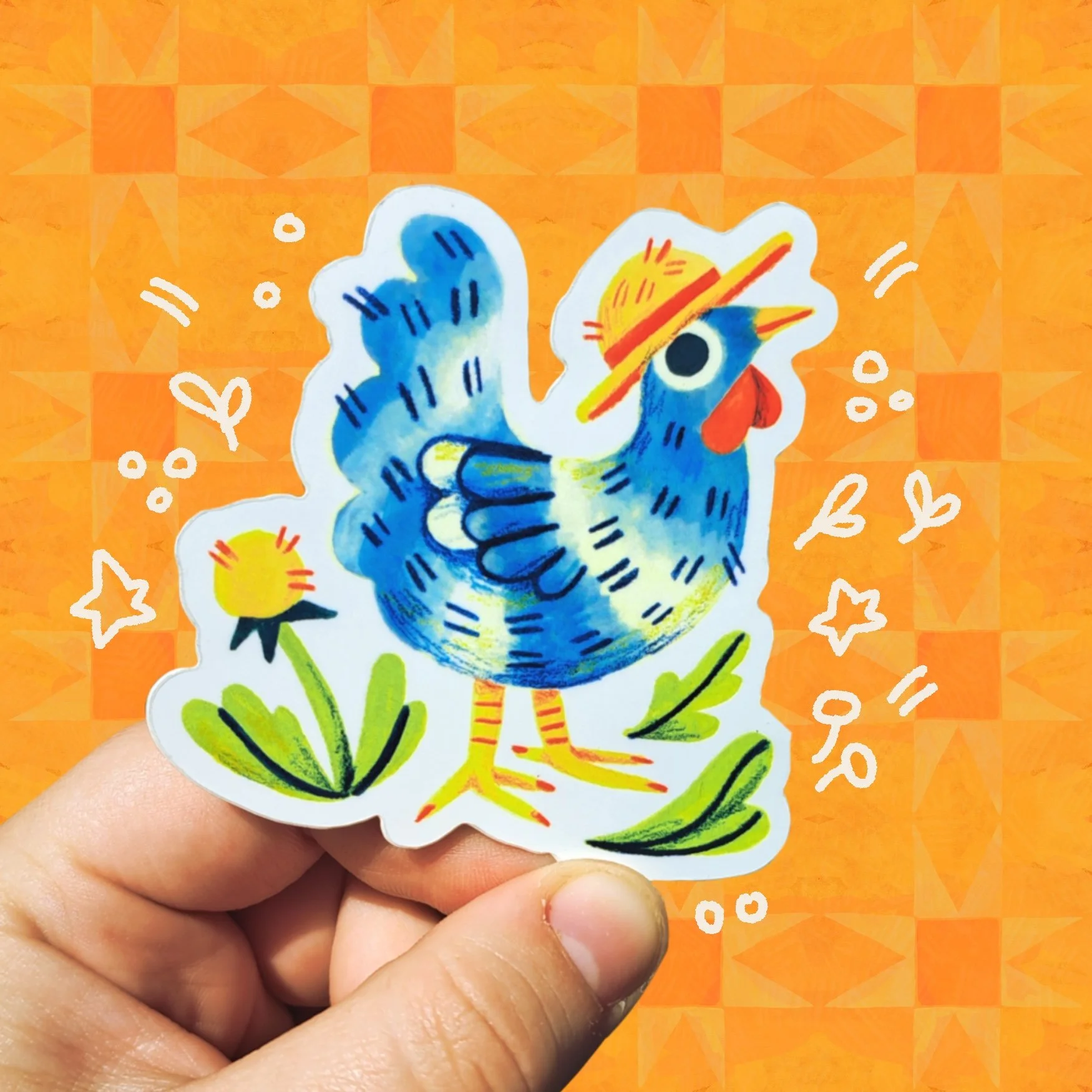Blue Chicken vinyl Sticker