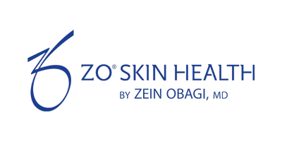 Logo of ZO Skin Health featuring a stylized number 6 and the text 'ZO SKIN HEALTH BY ZEIN OBAGI, MD' in blue.