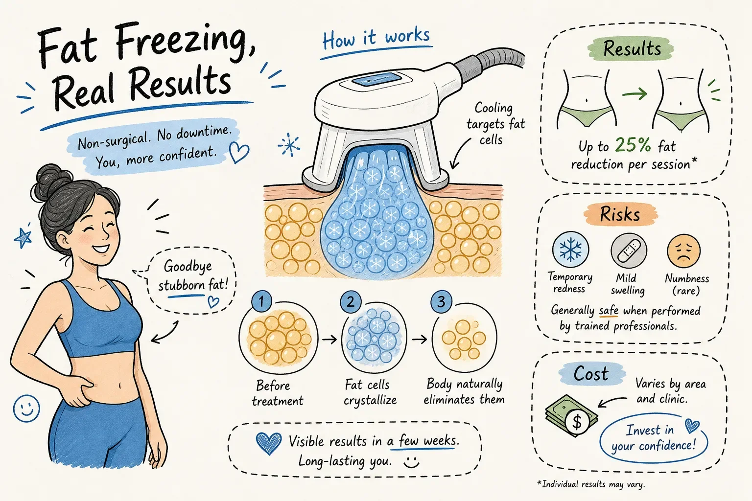 Cryolipolysis treatment explained: results, risks and cost