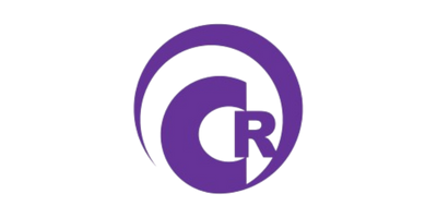 Purple logo with the letter 'G' inside a circle, surrounded by a larger purple circle, and a small registered trademark symbol.