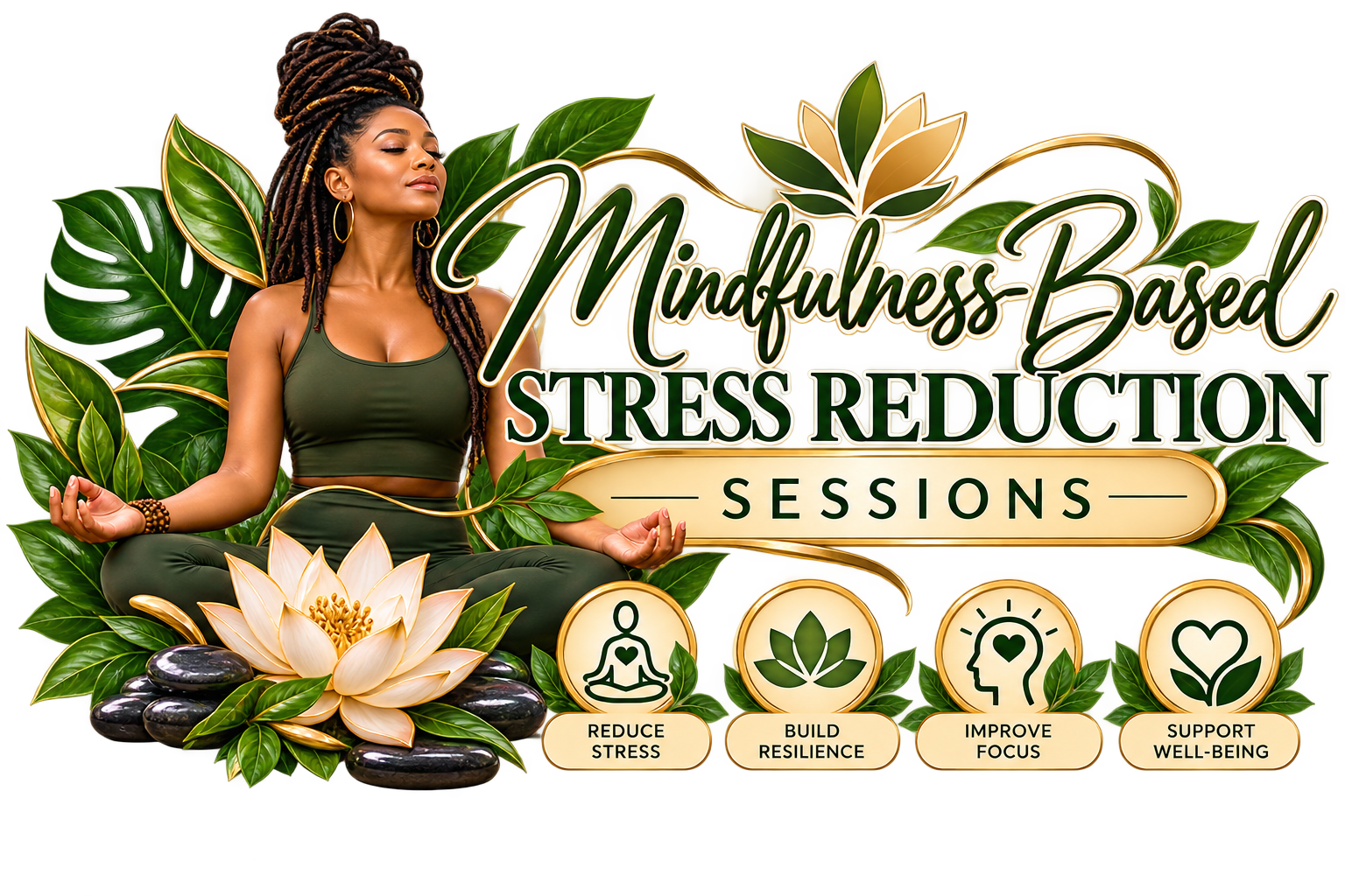 Adult mindfulness-based stress reduction yoga session (1-hr 15 m) Zoom
