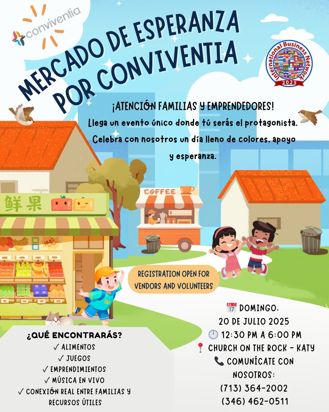 &iexcl;ATENCI&Oacute;N FAMILIAS Y EMPRENDEDORES!
Llega un evento &uacute;nico donde t&uacute; ser&aacute;s el protagonista.
Celebra con nosotros un d&iacute;a lleno de colores, apoyo y esperanza.
-
ATTENTION FAMILIES AND ENTREPRENEURS!
A unique event