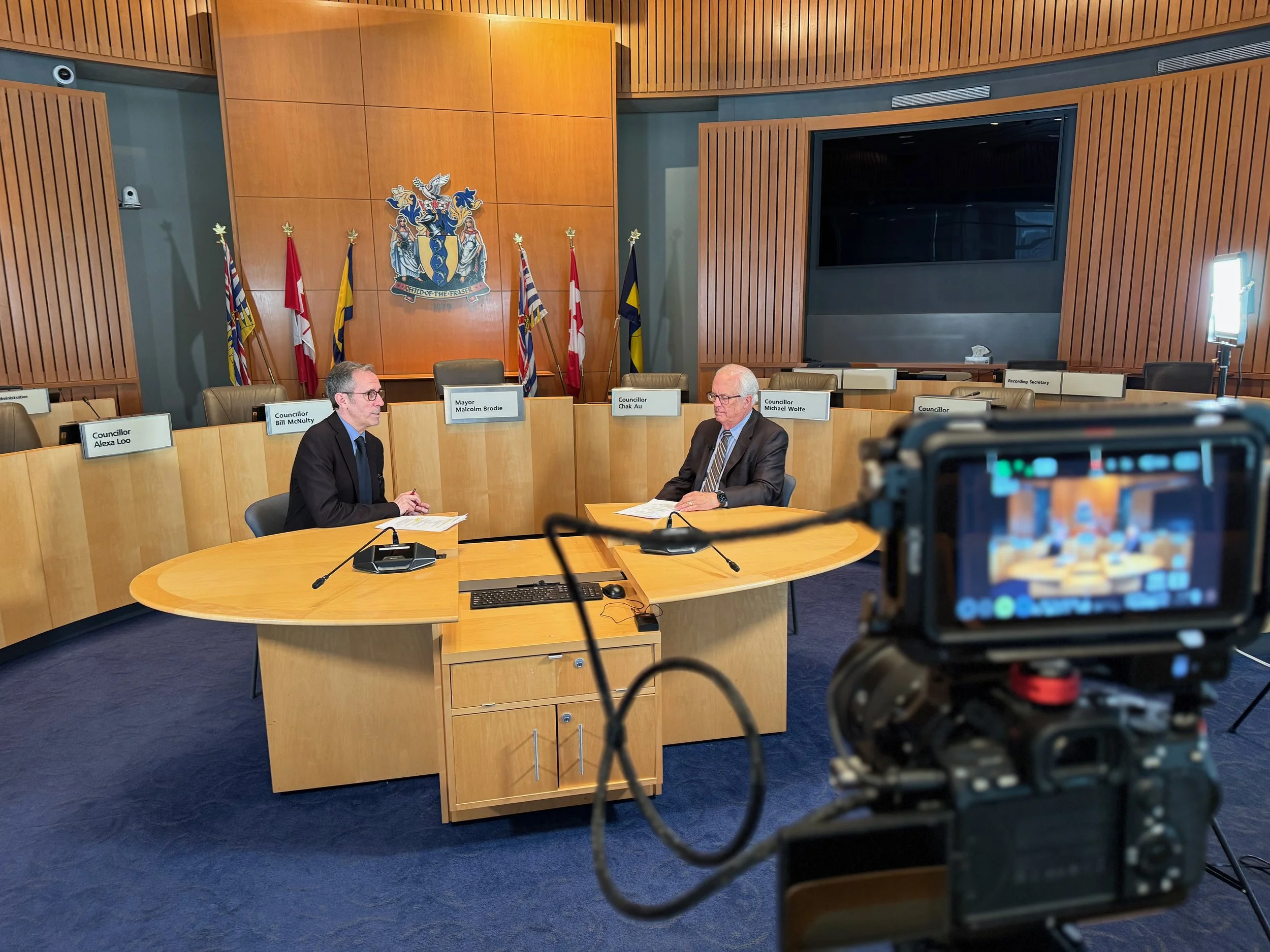 Interview videography with Richmond Mayor - Vancouver corporate and government production