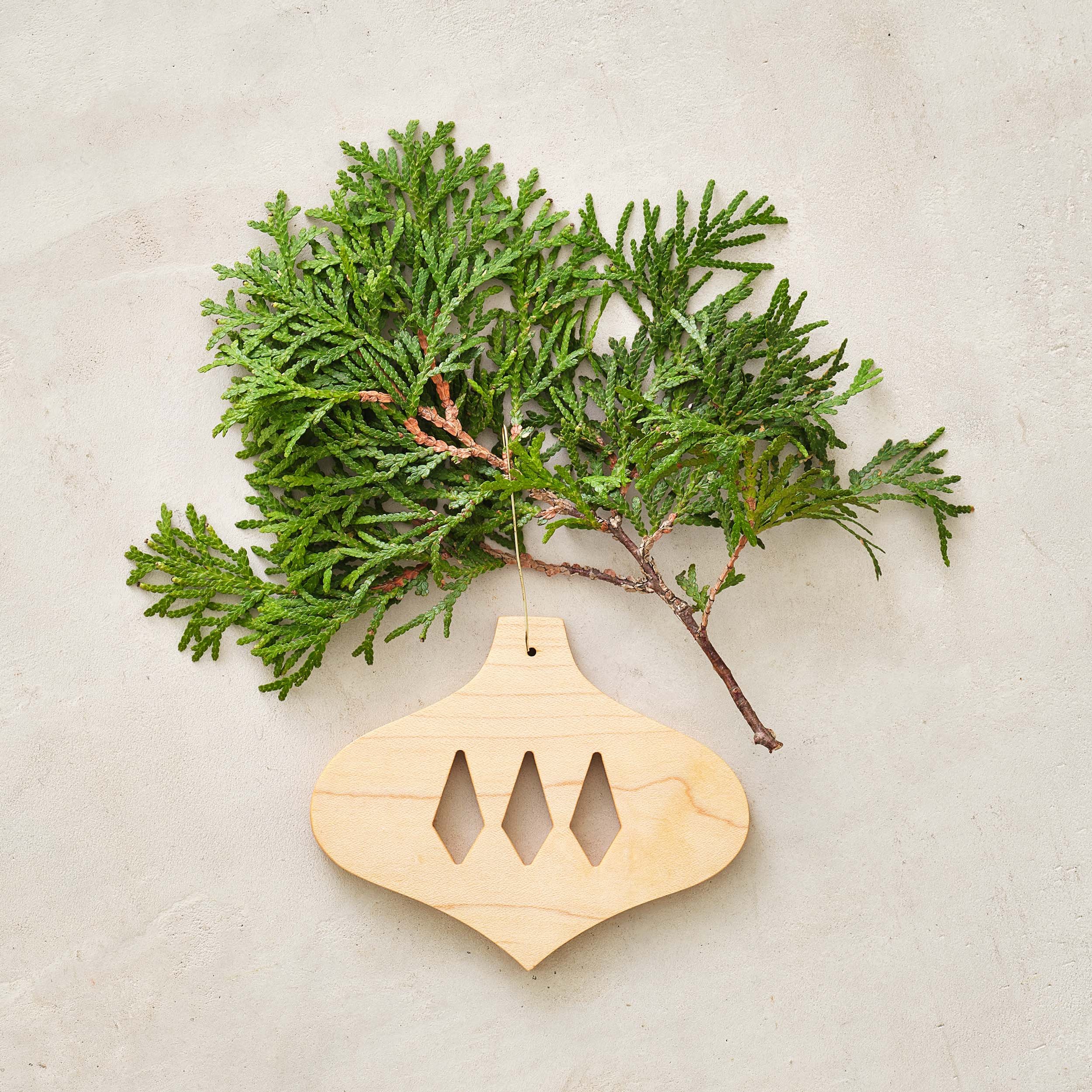 handmade wood mid-century modern bulb ornament in walnut, maple or cherry