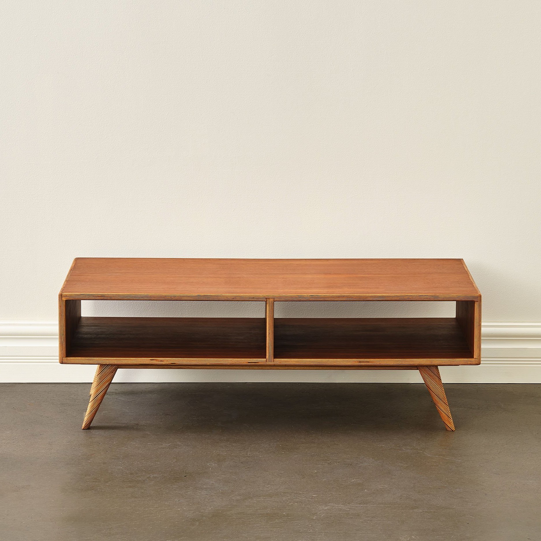 handmade mid-century modern rectangular wood table in walnut