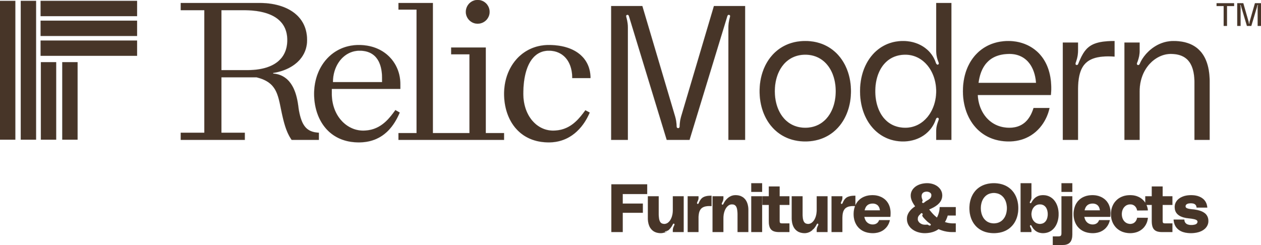 Reclaimed Modern Furniture & Objects logo with stylized column and text
