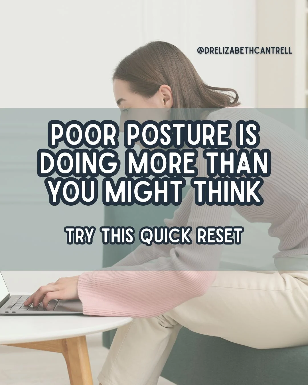 Posture affects more than your back.

When you&rsquo;re slouched forward:

❎ Your diaphragm has less room to expand
❎ Breaths become shallow and inefficient
❎ Oxygen intake drops 
❎ Your nervous system gets a subtle stress signal

Try this quick rese