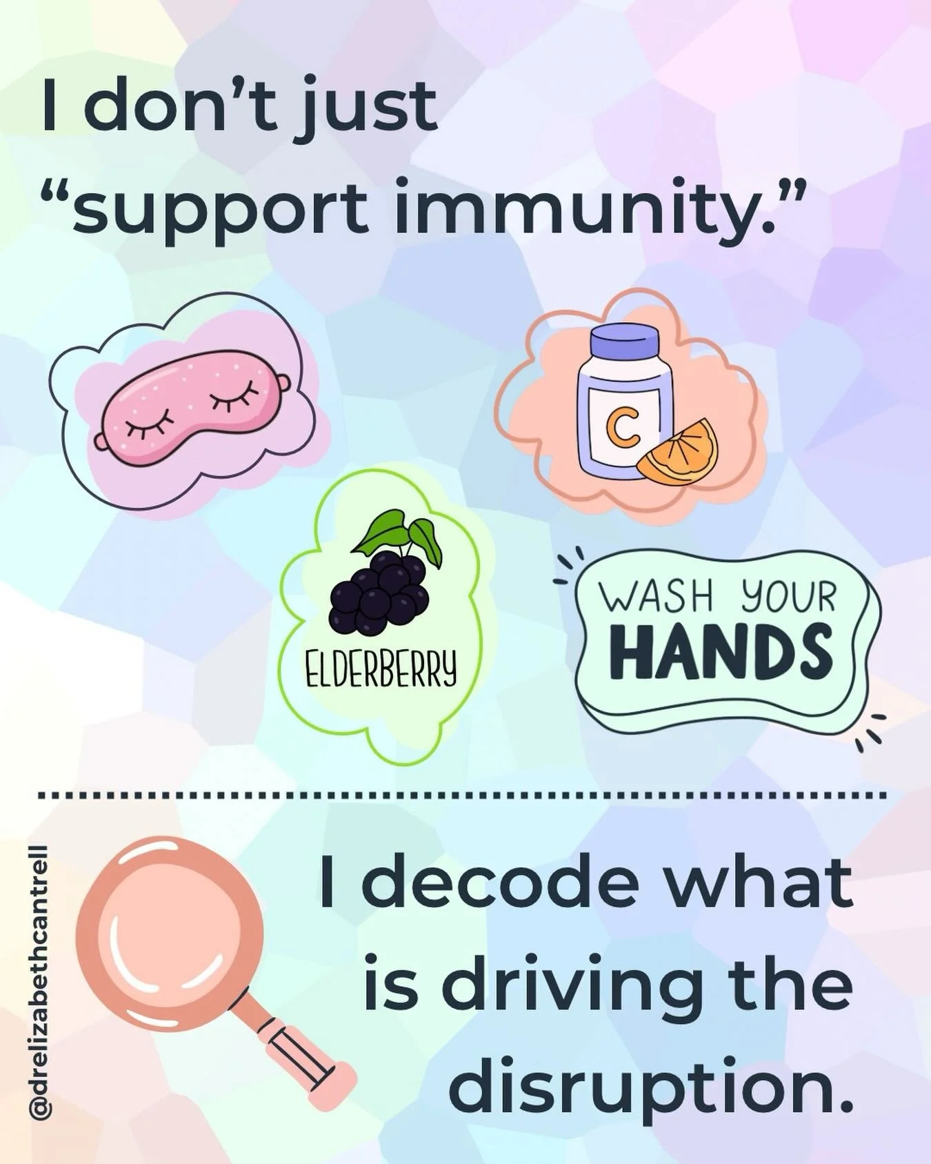 ❌I don&rsquo;t just &ldquo;support immunity&rdquo;
🔎I decode what is driving the disruption.

Anyone can recommend vitamin C, zinc, elderberry, or a generic immune protocol.

But if your immune system is unpredictable, reactive, or constantly overwh