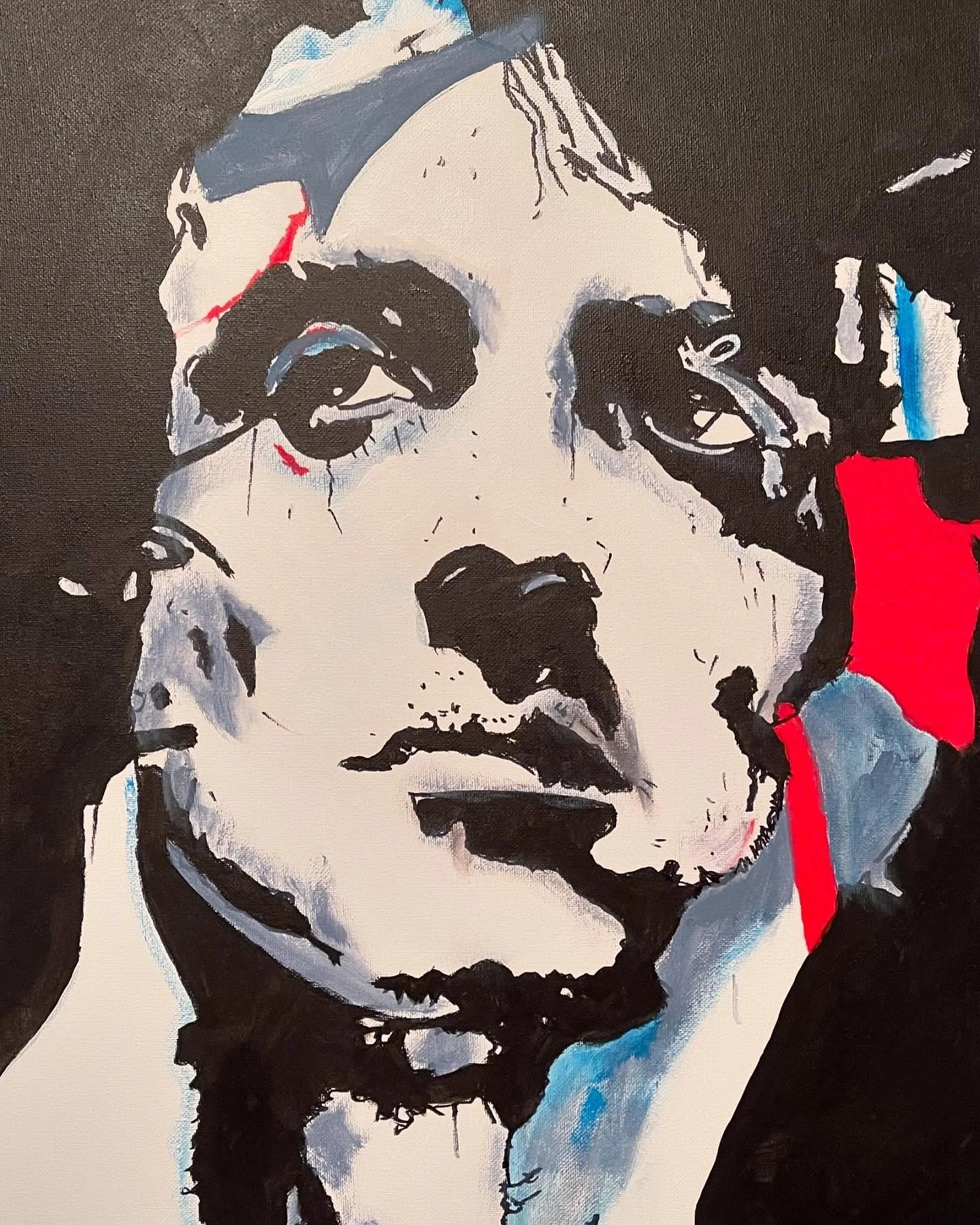 A new piece showcasing the Hollywood icon, Sylvester Stallone. It is hand painted in acrylic on canvas and shows him in one of his if not his most iconic role- As Rocky Balboa. Comment below your favorite Stallone film or DM if you are interested in 