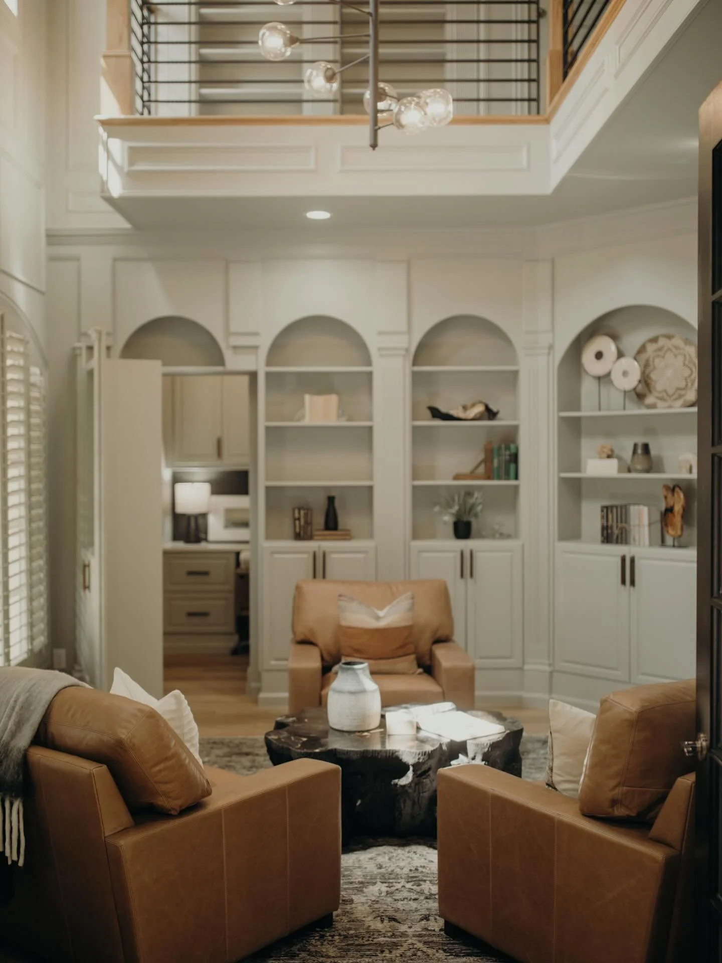 Power meetings by day, peaceful retreat by night.
This double-story den is the perfect space to exhale after a long day. A place to sit back, kick your feet up and recharge. It&rsquo;s livable luxury ready to welcome you home. 

#ModernDesign #Luxury