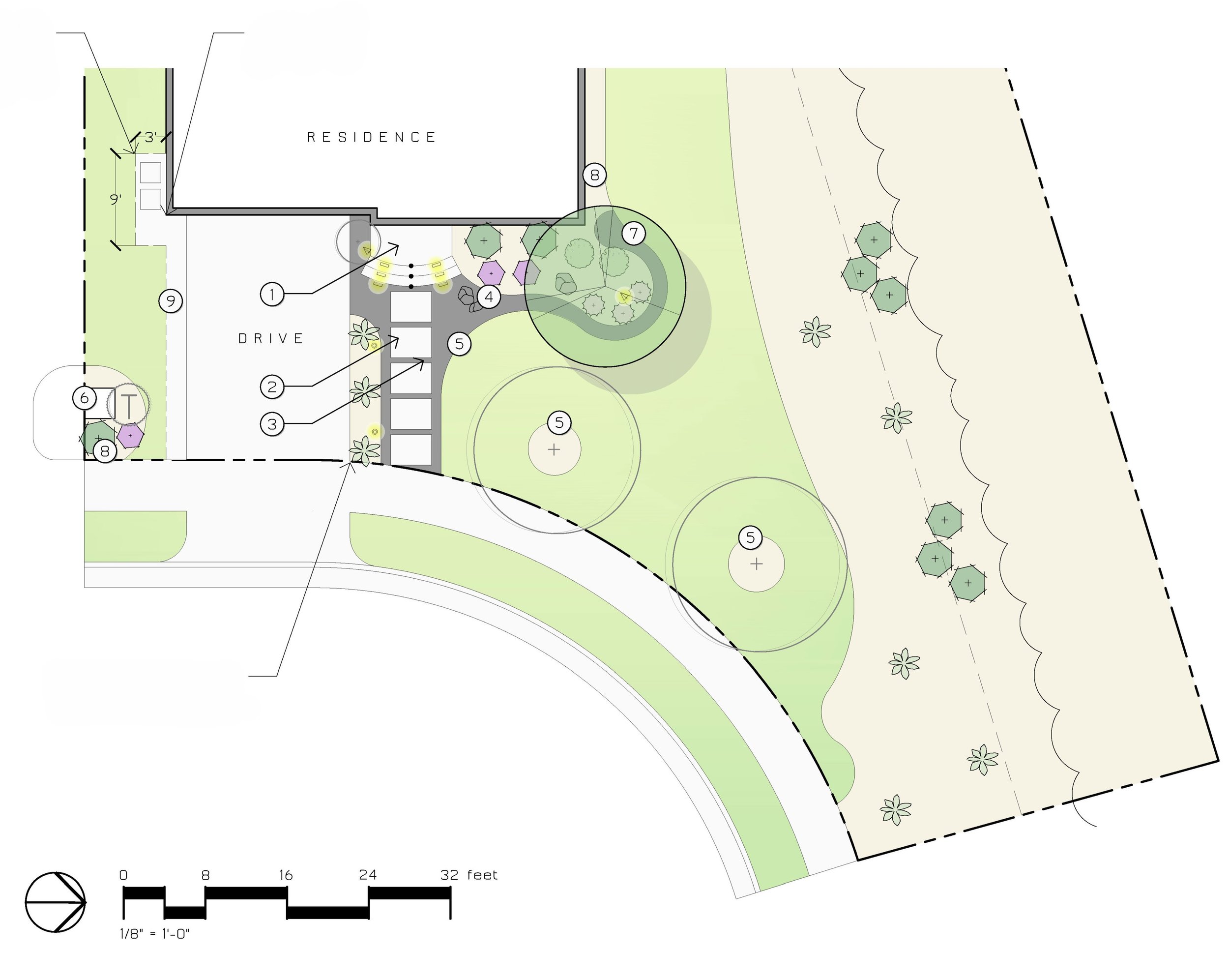 Simple front entryway landscape design in Cary, NC. 