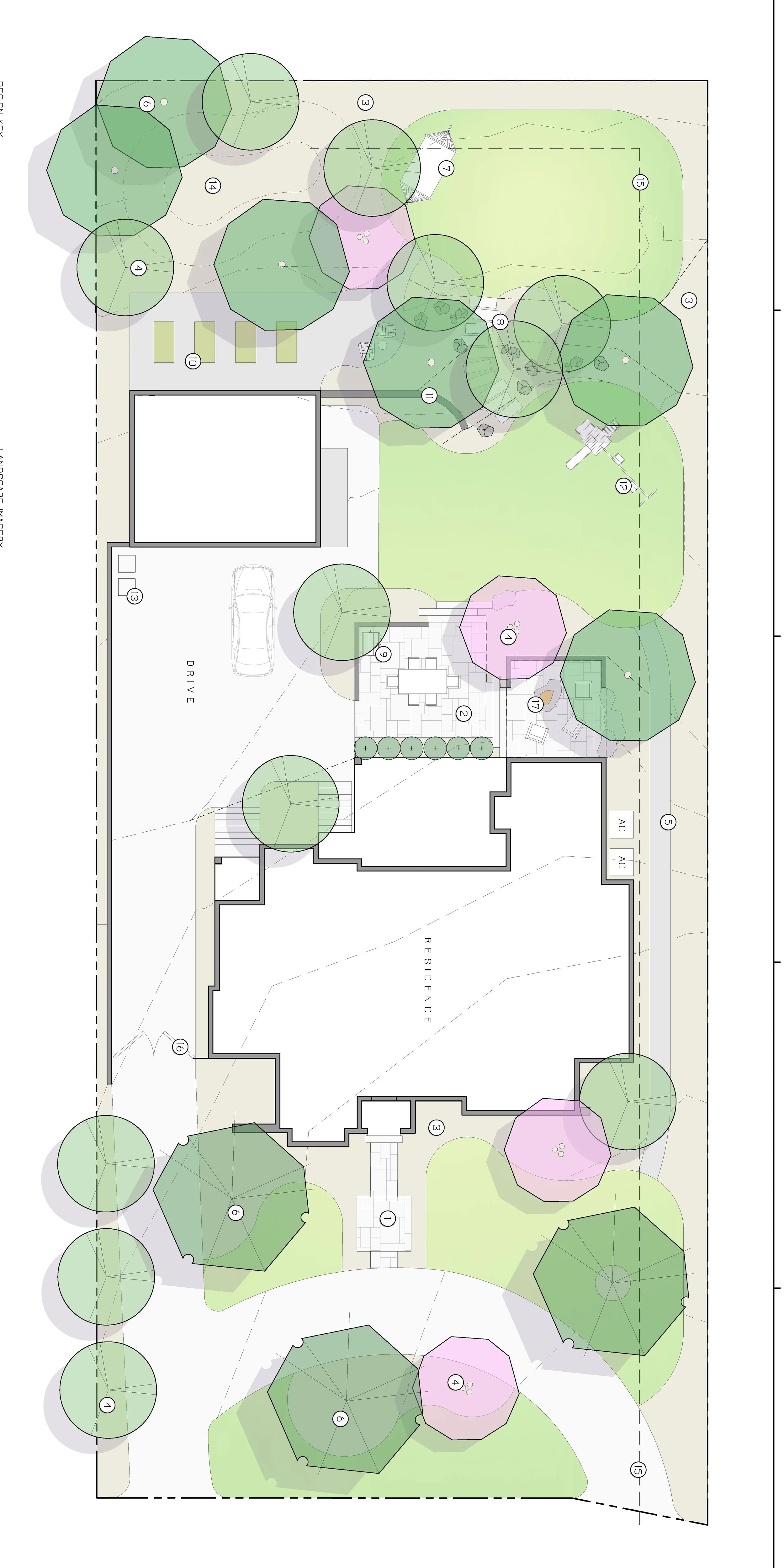 Full property landscape design concept in Raleigh, NC