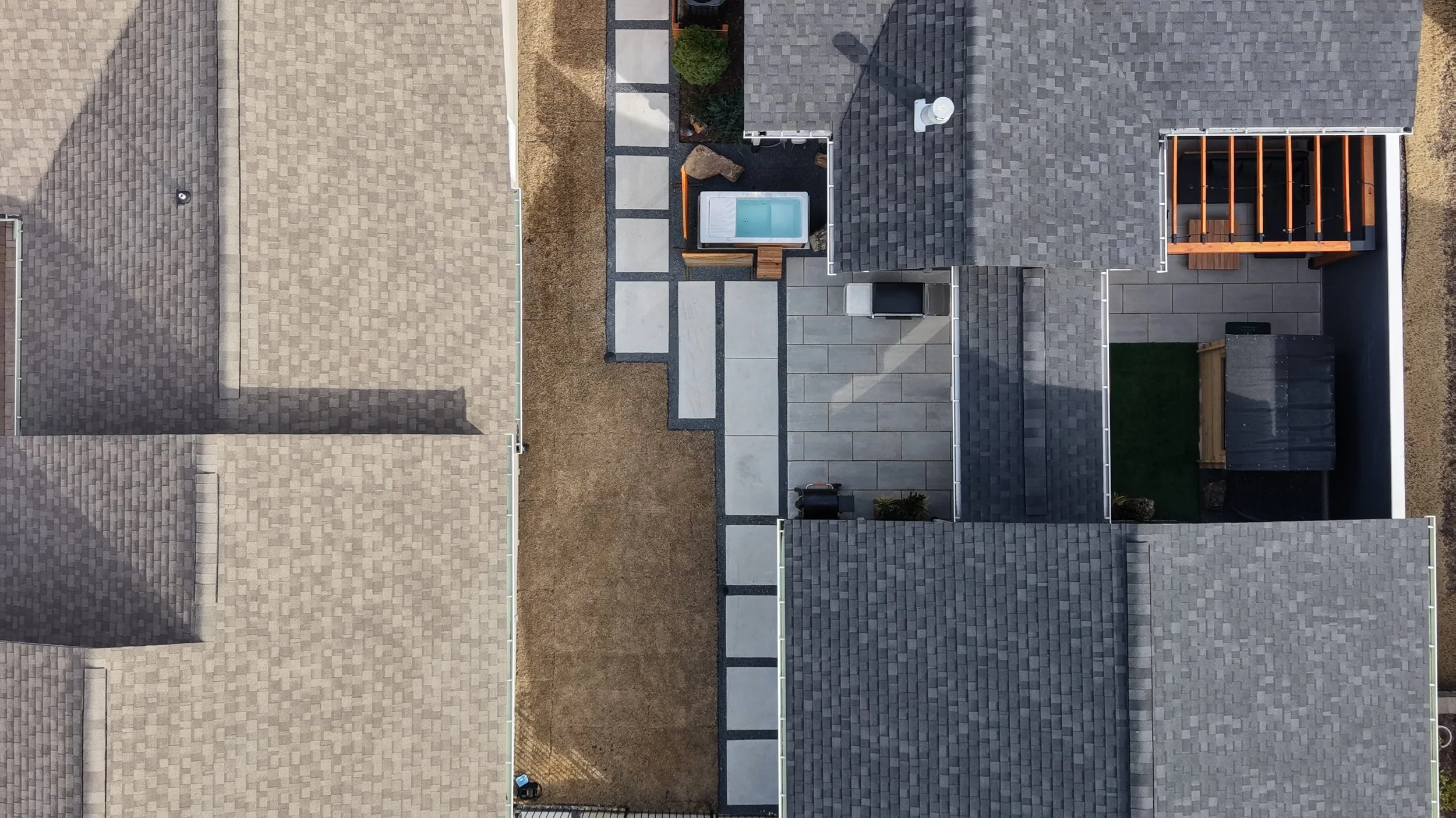 Outdoor wellness patio with cold plunge and sauna in Apex, NC
