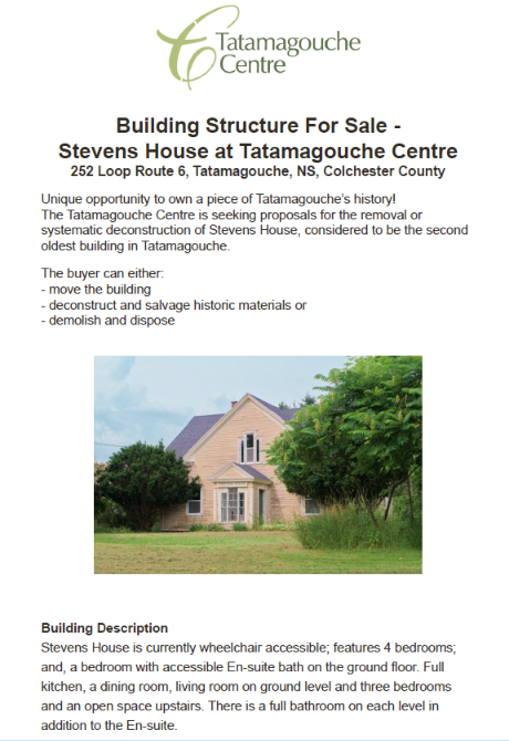 Stevens House Structure For Sale 