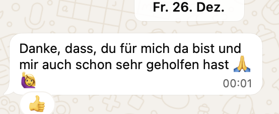 Danke - dass du für mich da bist