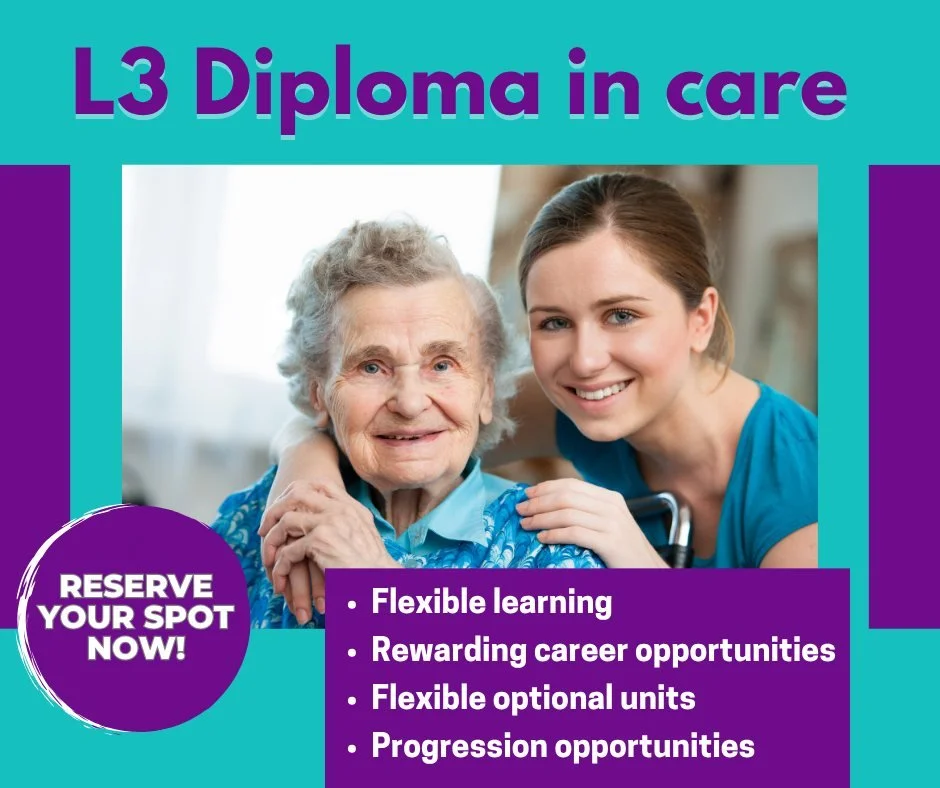Our funded Level 3 Diploma in Adult Care is designed to help you grow your skills, boost your confidence, and open the door to senior care roles.
✔ Nationally recognised qualification
✔ Fully funded &ndash; no cost to you
✔ Flexible learning around w