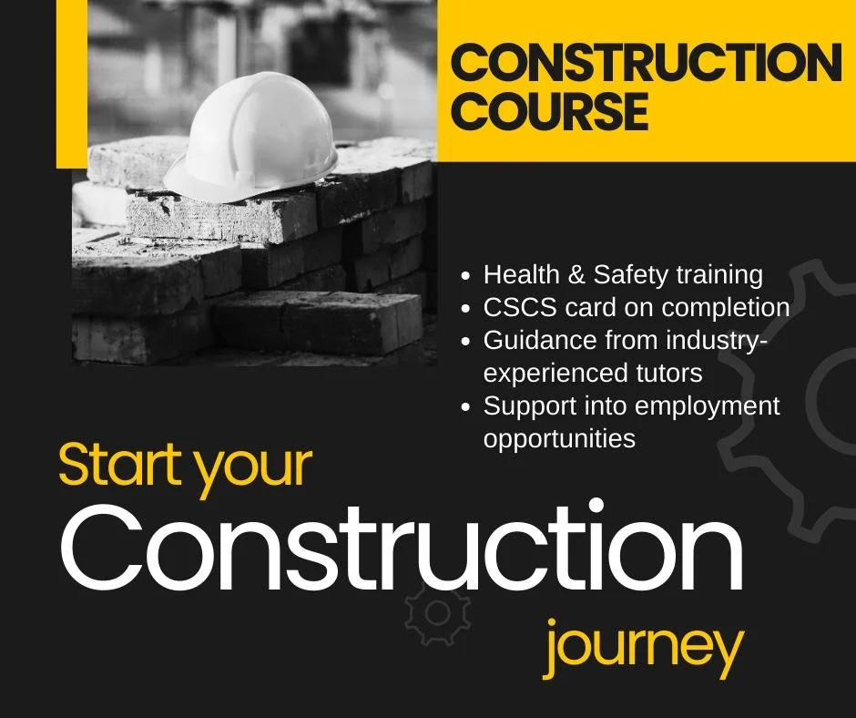 Start your construction journey today.

Our funded Construction Course is designed to help you gain the skills, knowledge and qualifications needed to begin working in the construction industry.

You&rsquo;ll complete essential Health and Safety trai