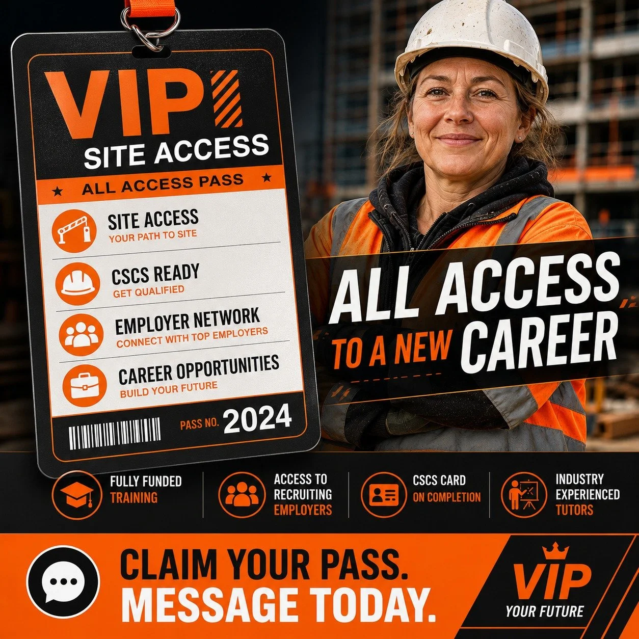 Ready to build a new future?

Our funded Construction Training Programme is designed to help you gain the skills, qualifications and confidence needed to start a career in the construction industry.

✔ Health &amp; Safety Qualifications
✔ CSCS Card S