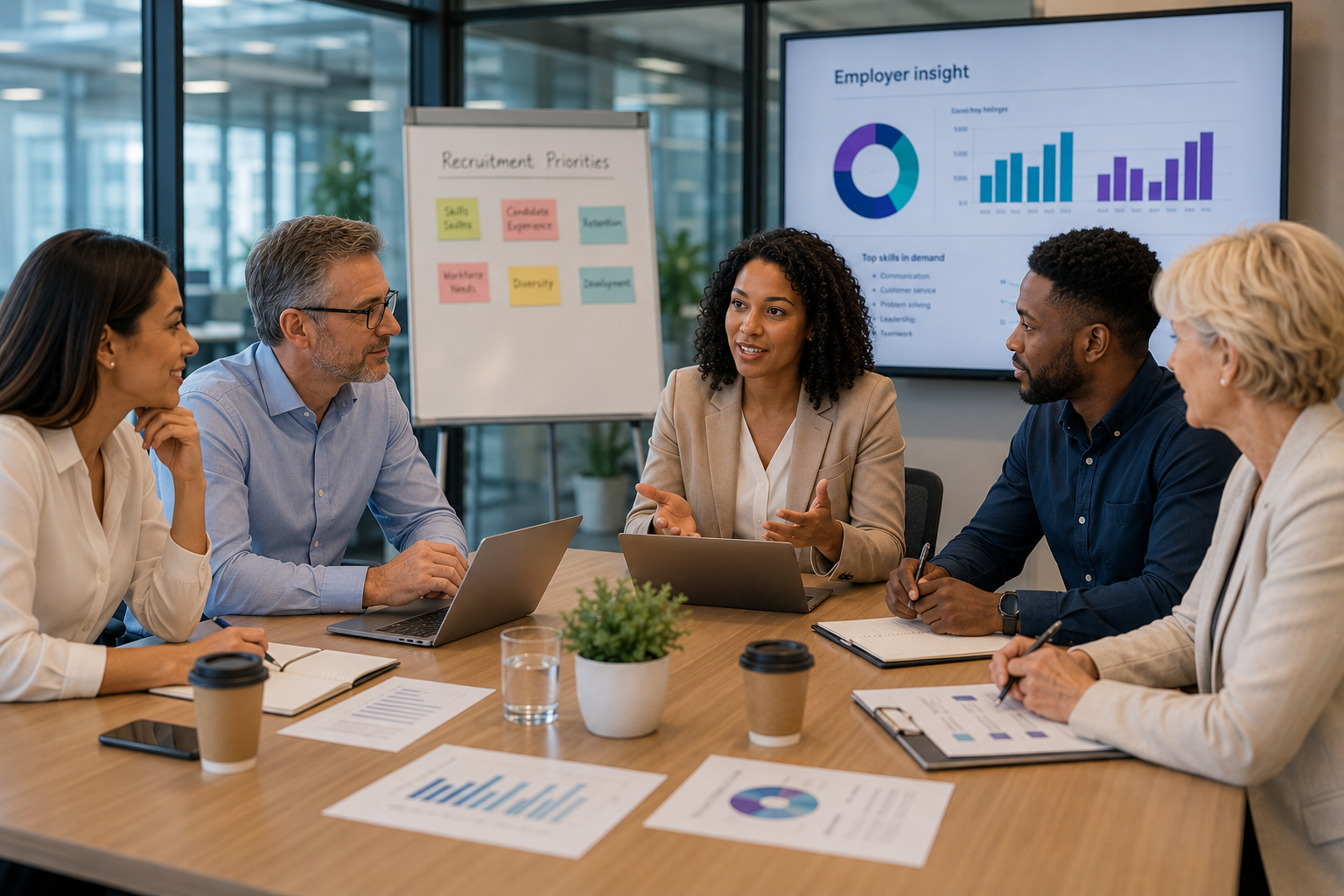 Employer sharing industry insight with candidates