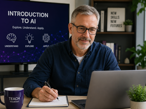 Learner exploring artificial intelligence concepts