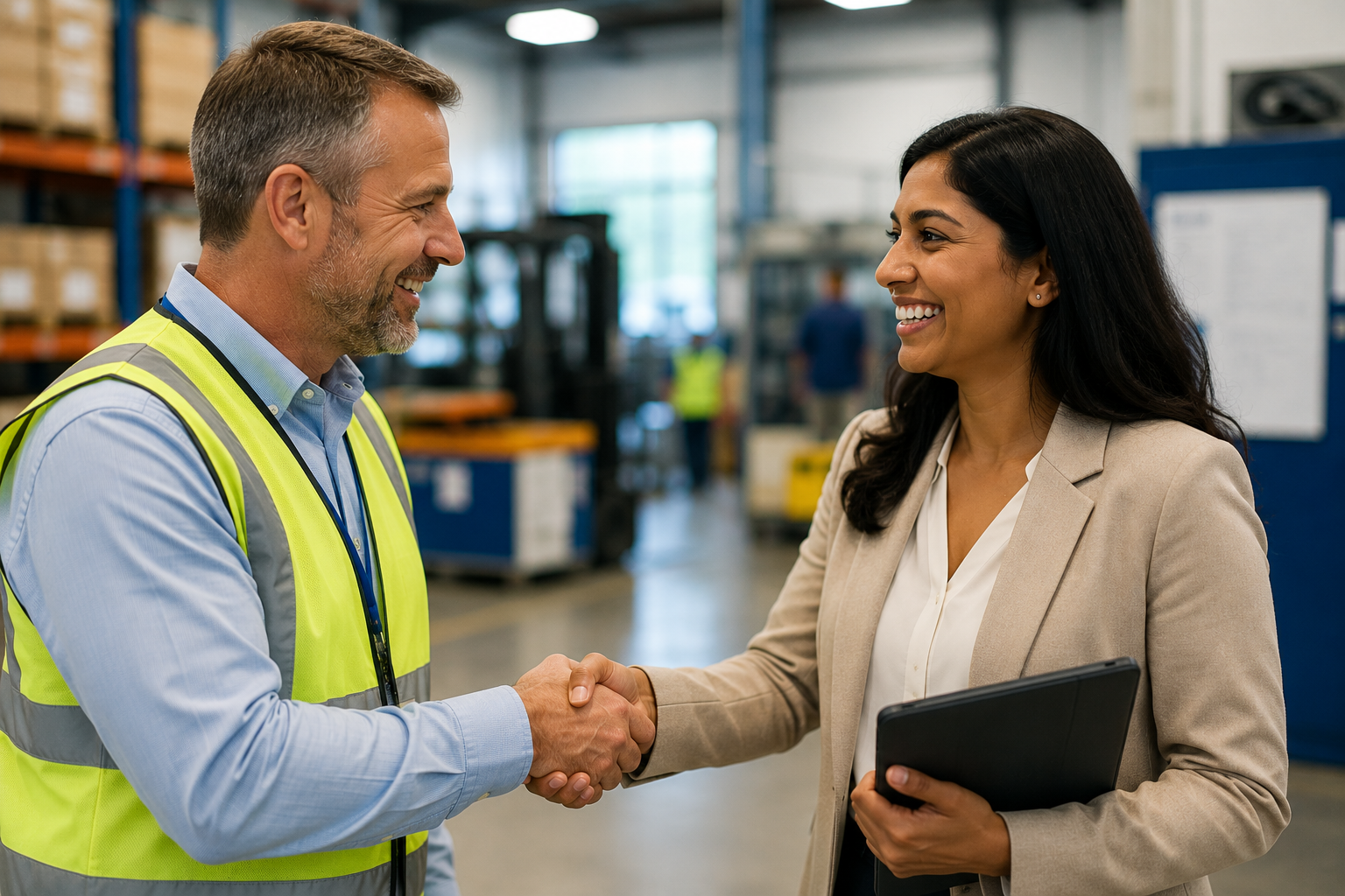 Employer and training partner meeting at an employer premises