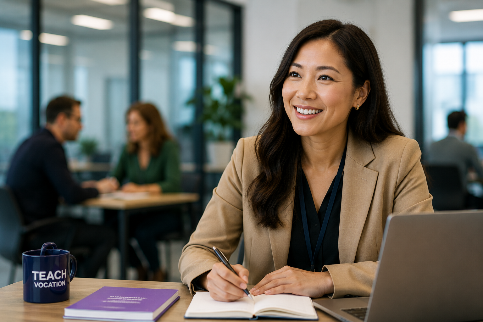 Professional partner in conversation in a modern workplace