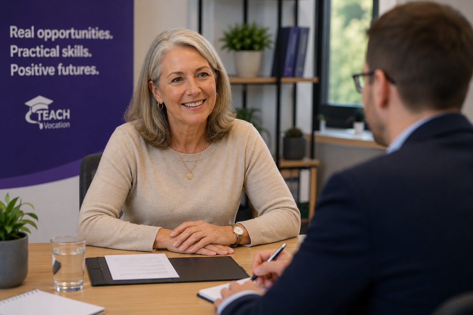 Experienced candidate taking part in a professional interview