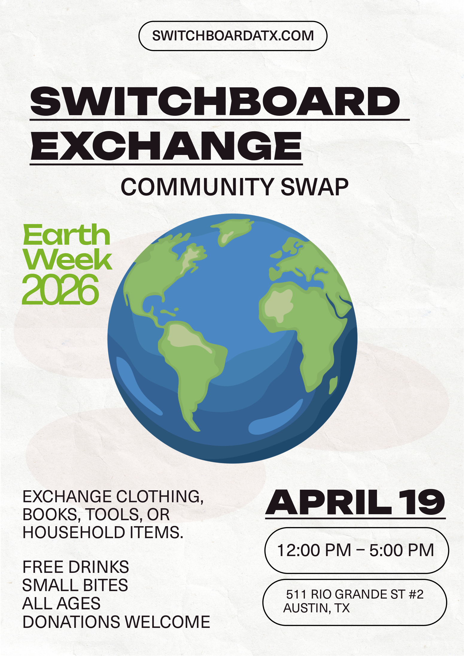 SWITCHBOARD EXCHANGE: EARTH WEEK COMMUNITY SWAP
