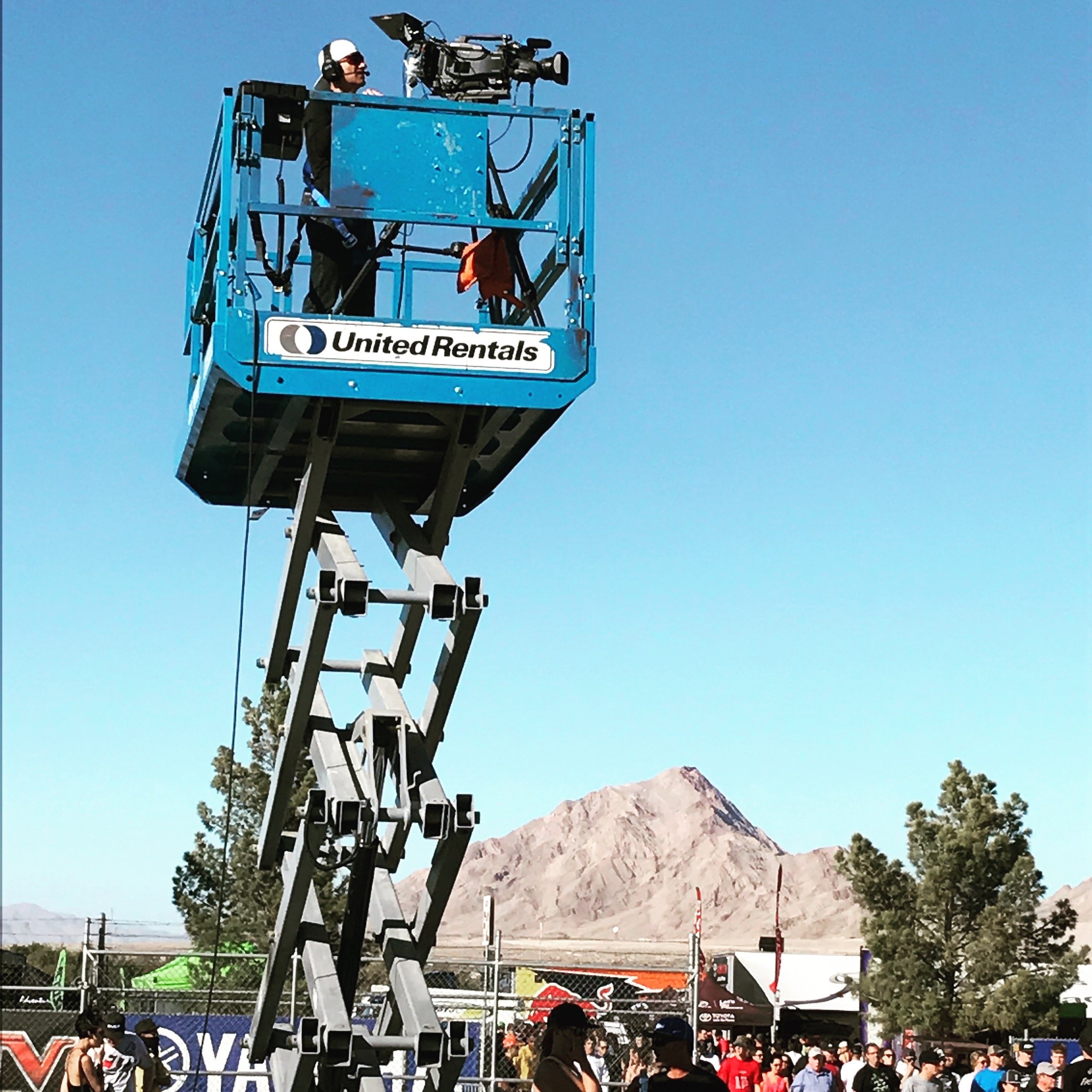 Live Broadcast High Camera angle on Scissor Lift for Red Bull
